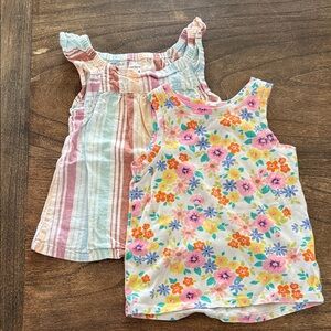 Carter's Girls' Floral & Striped Tank Tops - Pastel Multi